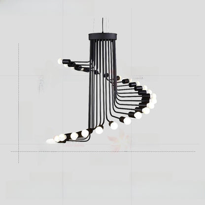 Adjustable Industrial Multi-Head LED Chandelier