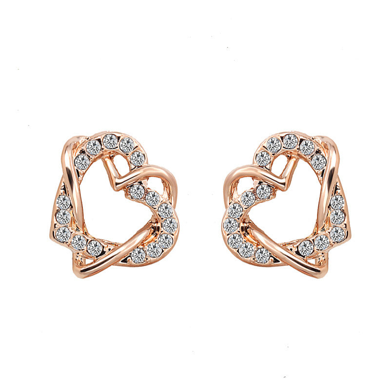 Fashion Heart-shaped Earrings Necklace Jewelry Set