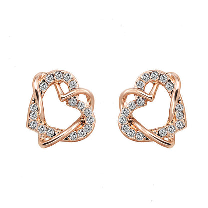 Fashion Heart-shaped Earrings Necklace Jewelry Set