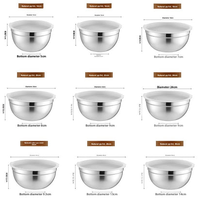 Stainless Steel Mixing Bowl with Silicone Base and Measurement Marks