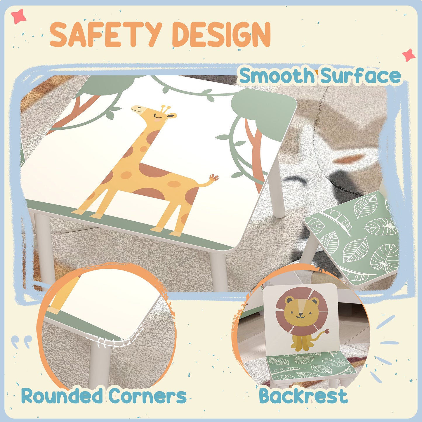 3-Piece Kids Table & Chair Set