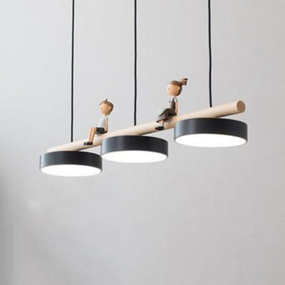 Nordic Style LED Dining Chandelier with Bird Decor