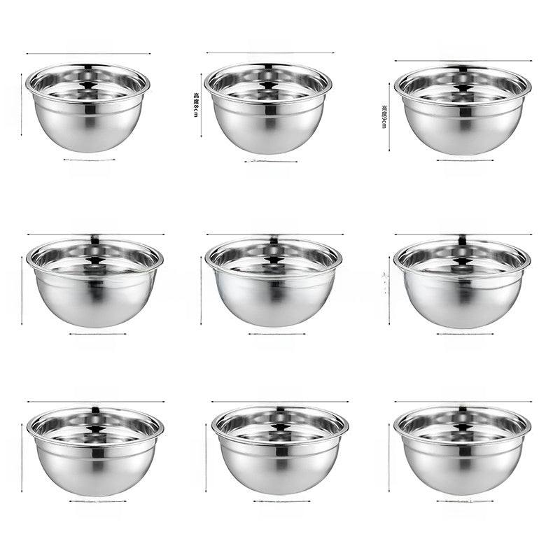 Stainless Steel Mixing Bowl with Silicone Base and Measurement Marks