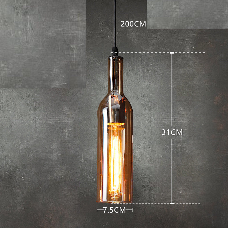 Colorful Wine Bottle Hanging Light