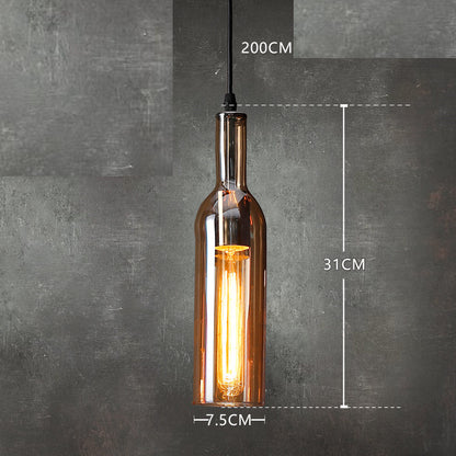 Colorful Wine Bottle Hanging Light