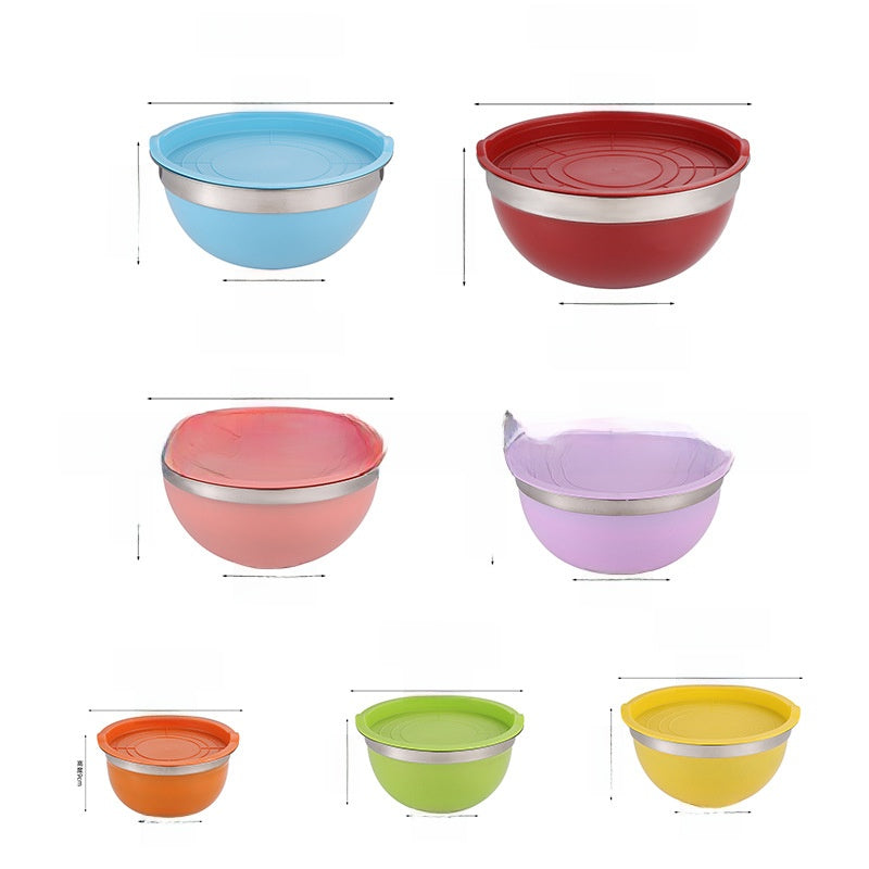 Stainless Steel Mixing Bowl with Silicone Base and Measurement Marks