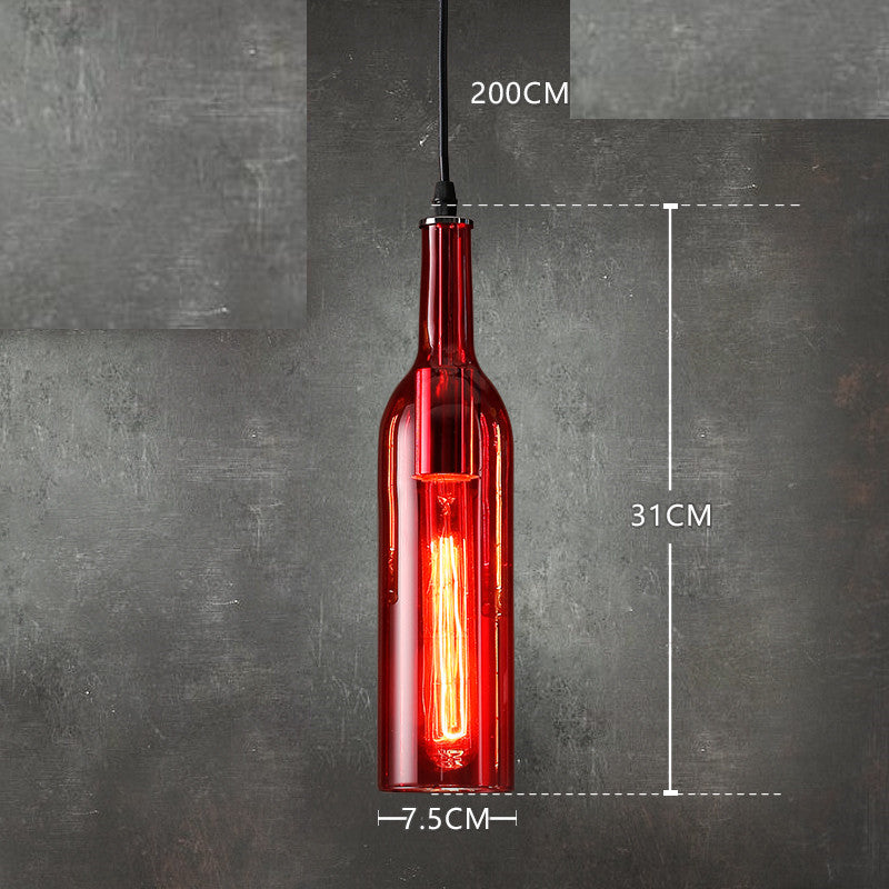 Colorful Wine Bottle Hanging Light