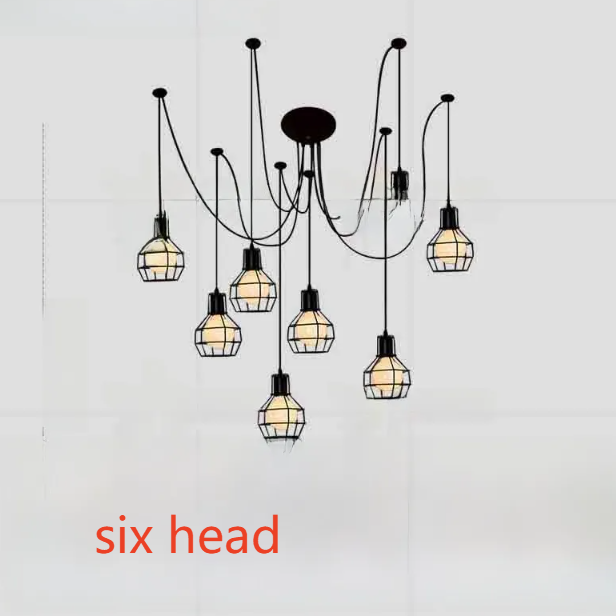 Adjustable Industrial Multi-Head LED Chandelier