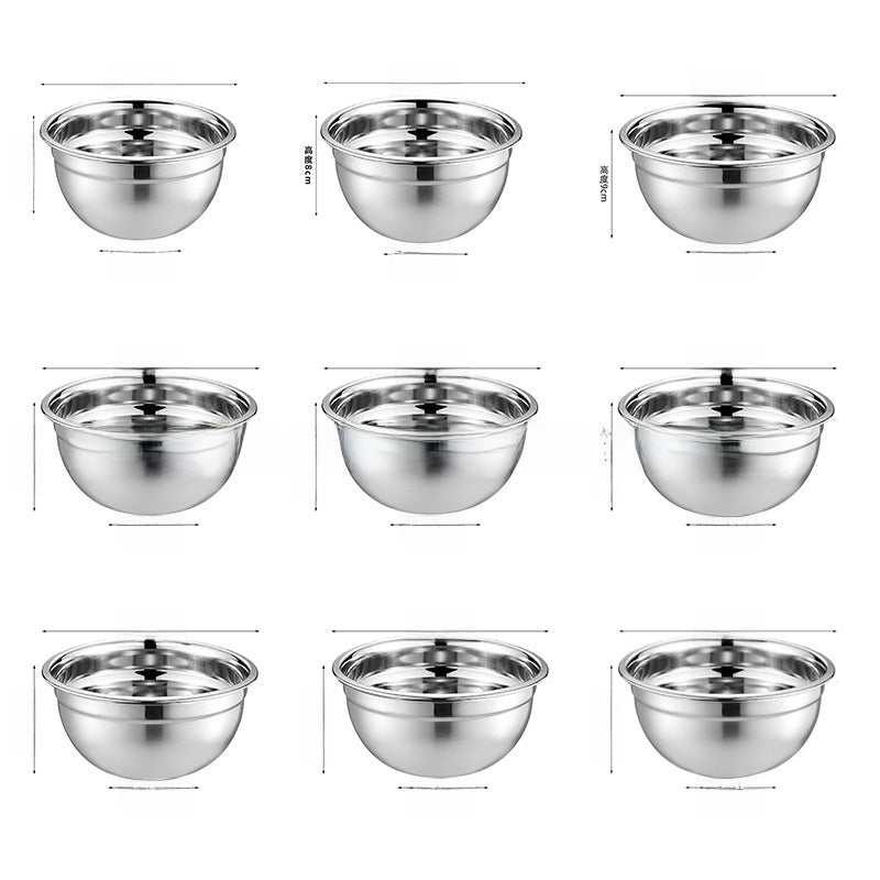 Stainless Steel Mixing Bowl with Silicone Base and Measurement Marks